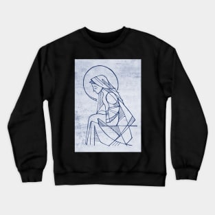 Virgin Mary hand drawn illustration Crewneck Sweatshirt